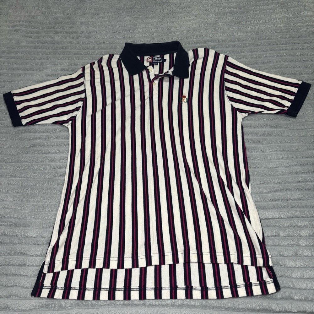 Vintage ‎ Ralph Lauren Chaps stripped men’s size Large polo
